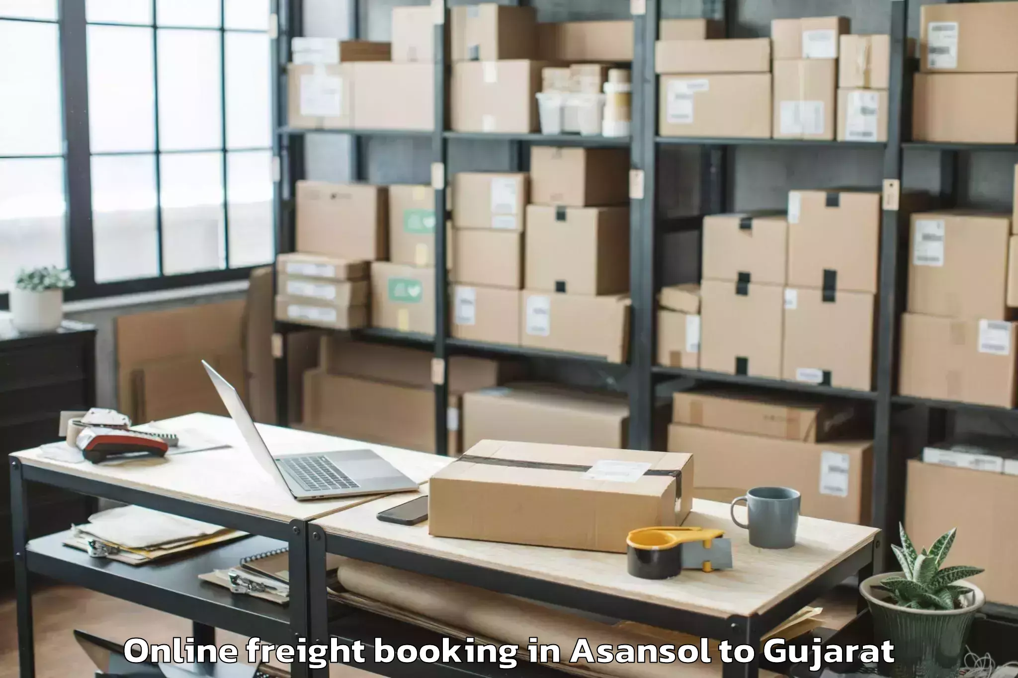 Book Asansol to Sankheda Online Freight Booking